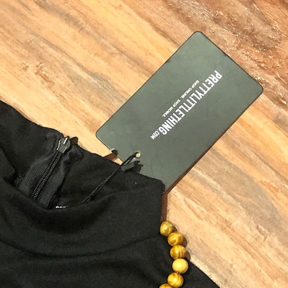 NWT Bodycon Black Dress, PrettyLittleThing, Sz 12 - Picture 15 of 16